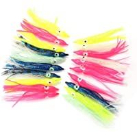 Jadeshay Señuelos de Pesca de Calamar - 20pcs Cebo de Falda de Calamar de Color Mixto - 10 Tipos de señuelos de Pesca de…